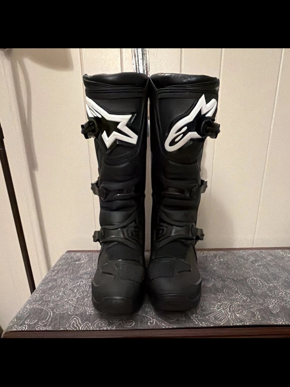 Tech 3 Alpinestars Black and White Mens Size 11 Combat Moto Boots
